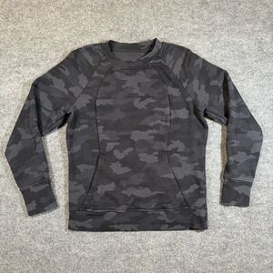 Lululemon Scuba Crew Size 10 Incognito Camo Grey Black Pullover Sweatshirt
